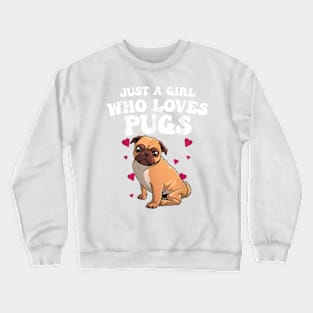 Cute Pug Design For Women Girls Dog Owner Puppy Pug Lover T-Shirt Crewneck Sweatshirt
